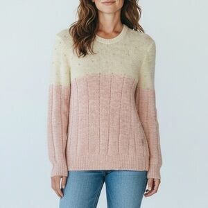 Vintage Andrea Haber Angora Blend Pearl Embellished Knit Sweater